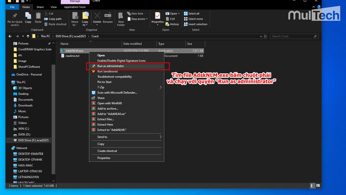 Chạy file AdskNLM.exe