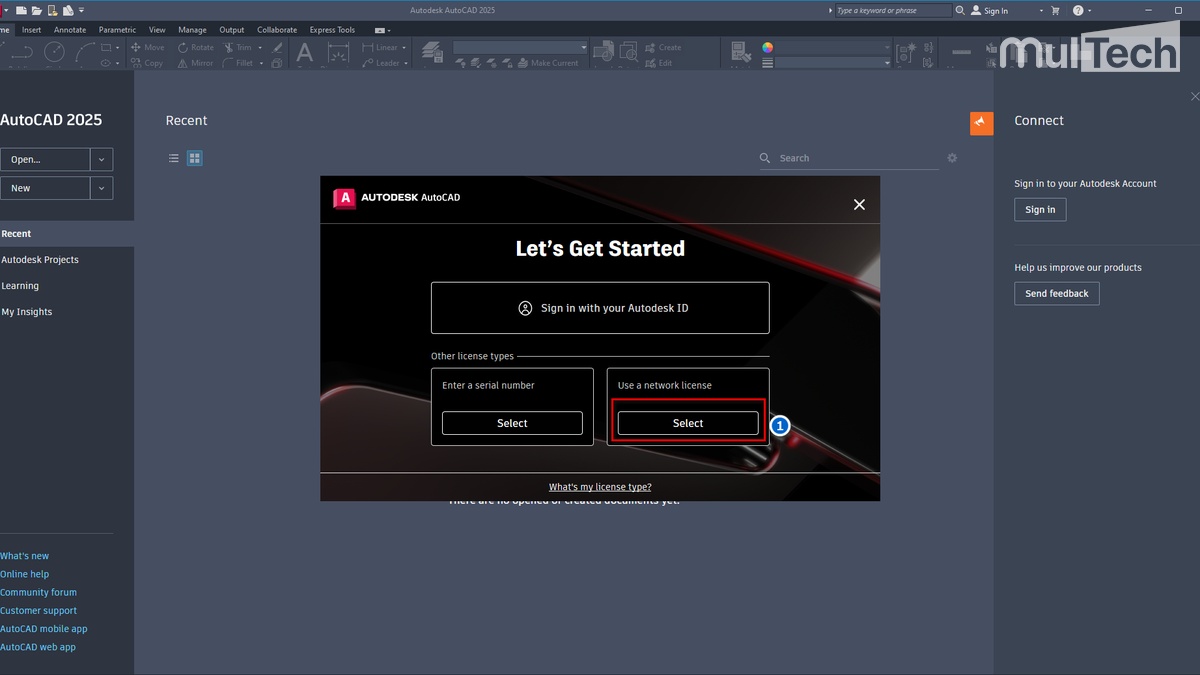 Chọn Use a network license