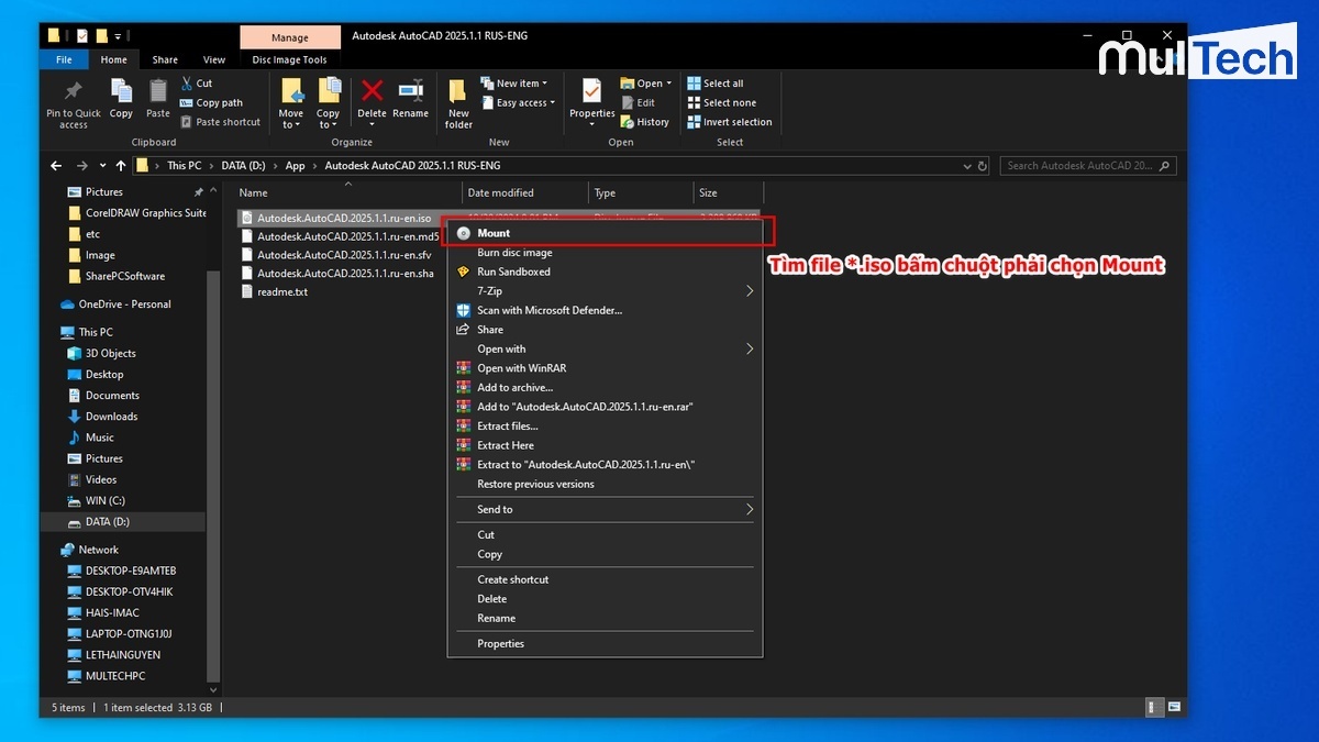 Tìm file ISO rồi Mount ra ổ đĩa