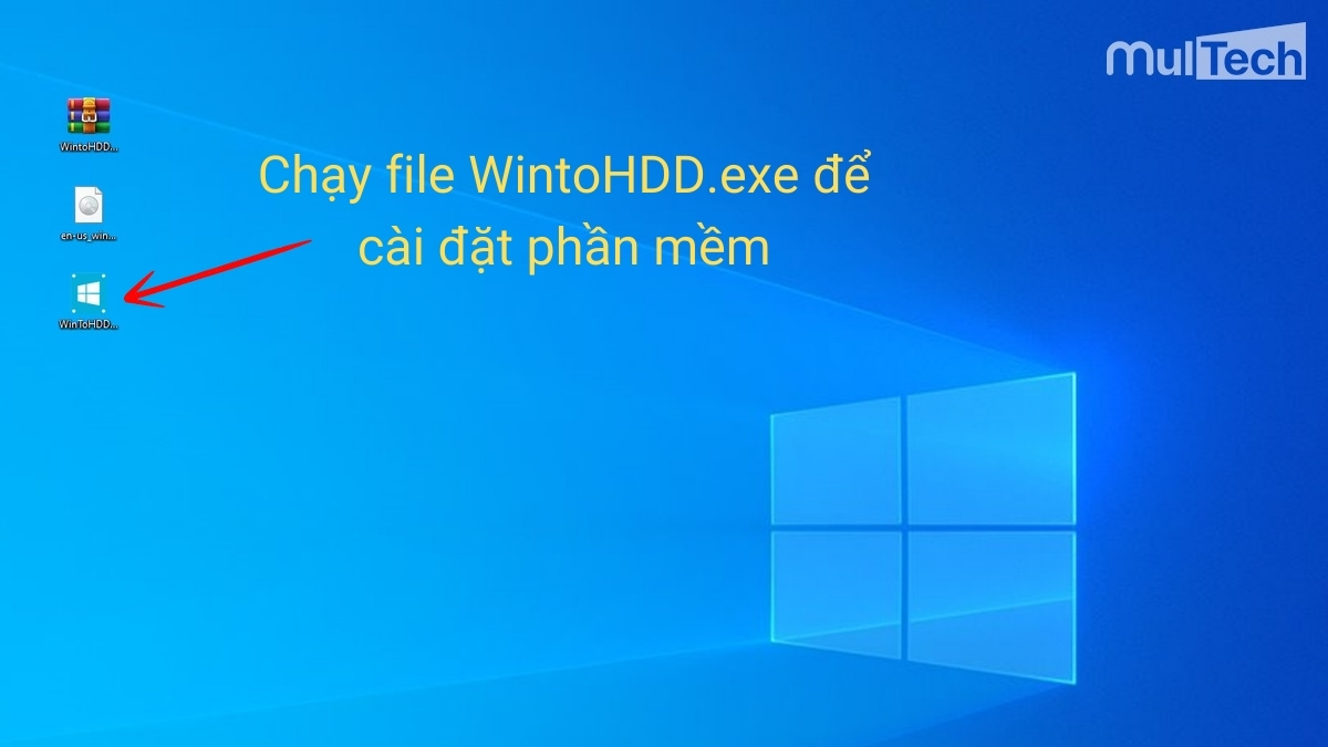 Chạy file WintoHDD.exe để cài đặt phần mềm