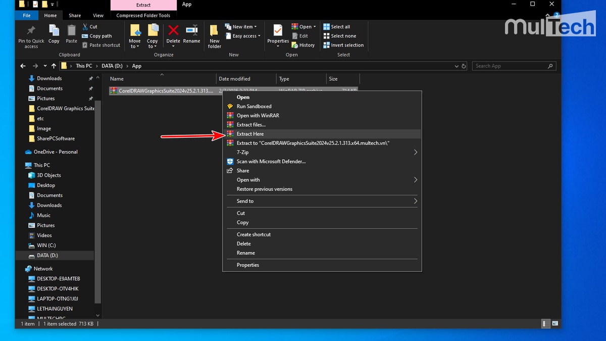 Giải nén file vừa download về máy tính