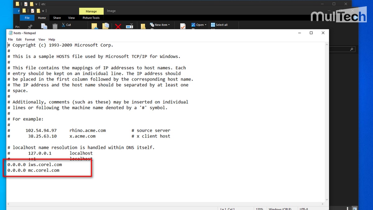 Thêm nội dung bên dưới cùng file hosts rồi Save lại