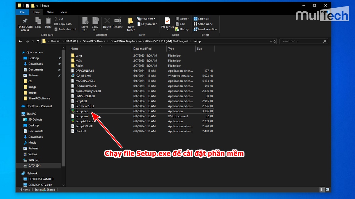 Chạy file Setup.exe để cài đặt phần mềm
