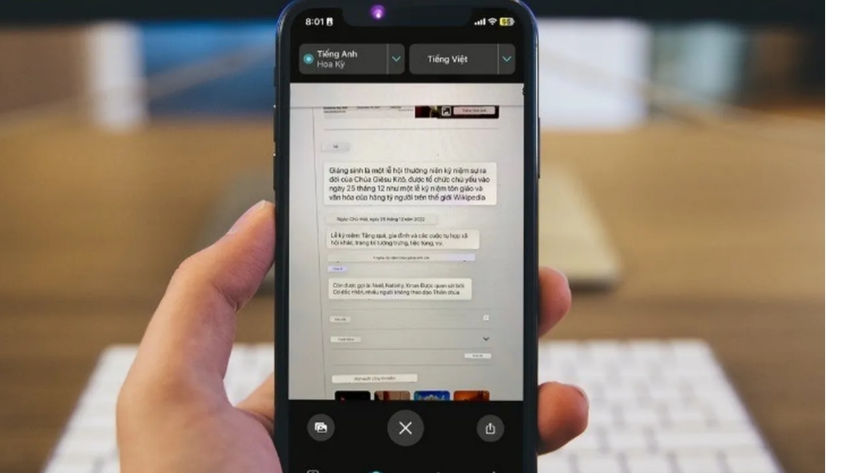 Dịch văn bản trực tiếp trong ứng dụng Camera