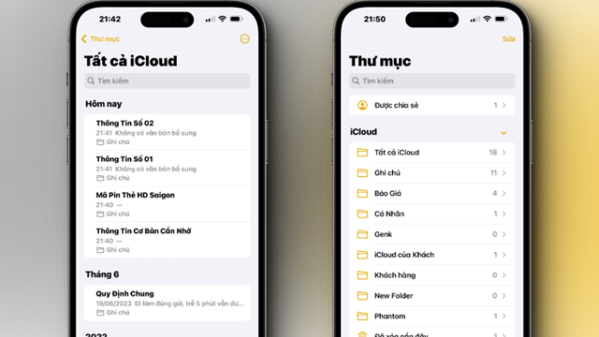Mở ứng dụng Ghi chú