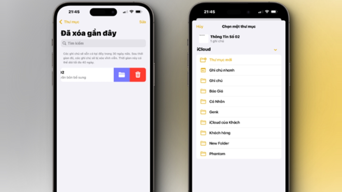 Nhấn vào biểu tượng thư mục