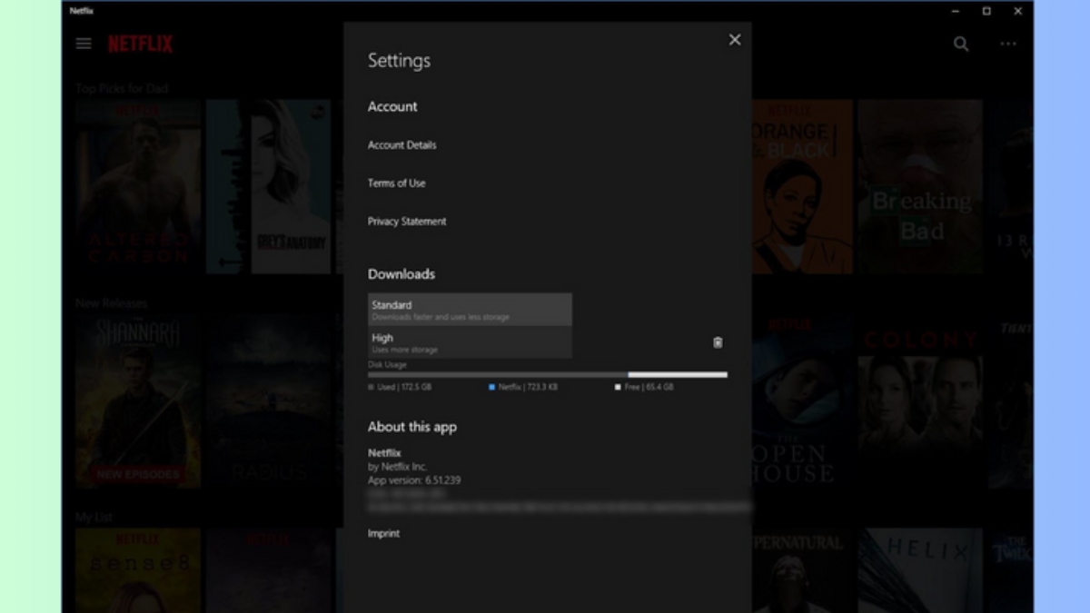 Netflix sẽ thông báo chi tiết kích thước dung lượng file tải xuống