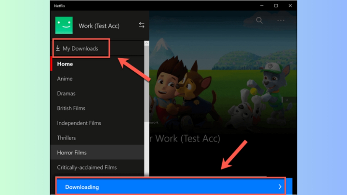 Chọn "My Downloads" để xem video đã tải xuống