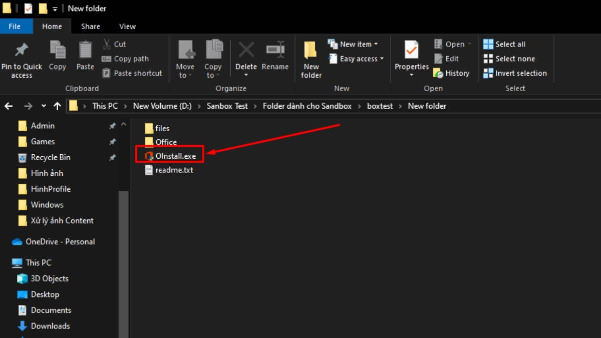 Chạy file "Run OInstall.exe" để cài đặt Microsoft Office 2021 Pro Plus