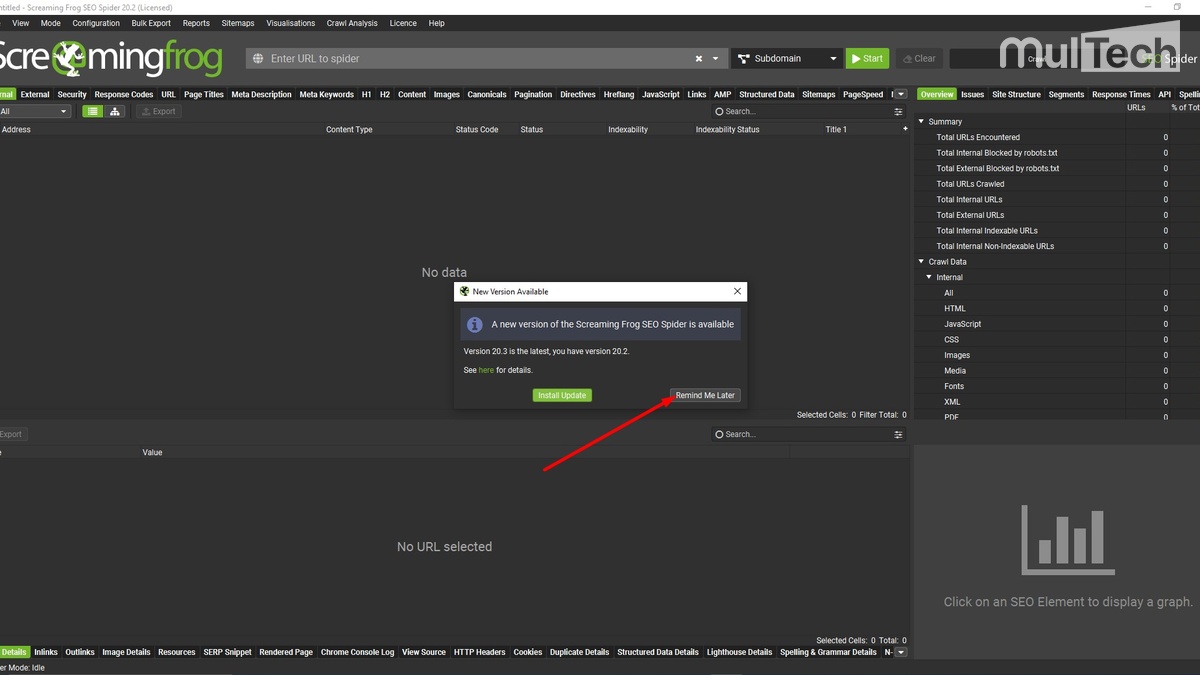Bấm "Remind Me Later" để tắt Update phiên bản
